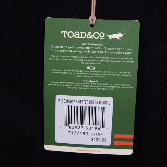 Toad&Co Cambria Sweater Dress Wool/Cotton/Tencel - Picture 6 of 6